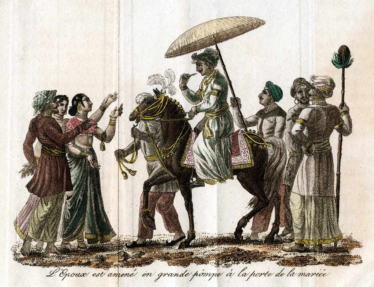 भारतीय शादी की बारात, c19 वीं सदी द्वारा अज्ञात