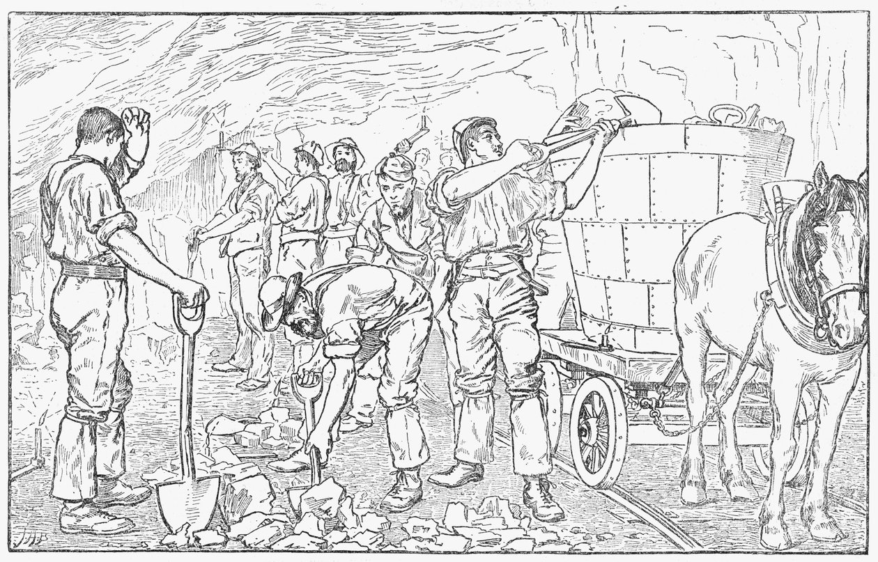 चेशायर नमक की खान के अंदर, 1889 द्वारा अज्ञात