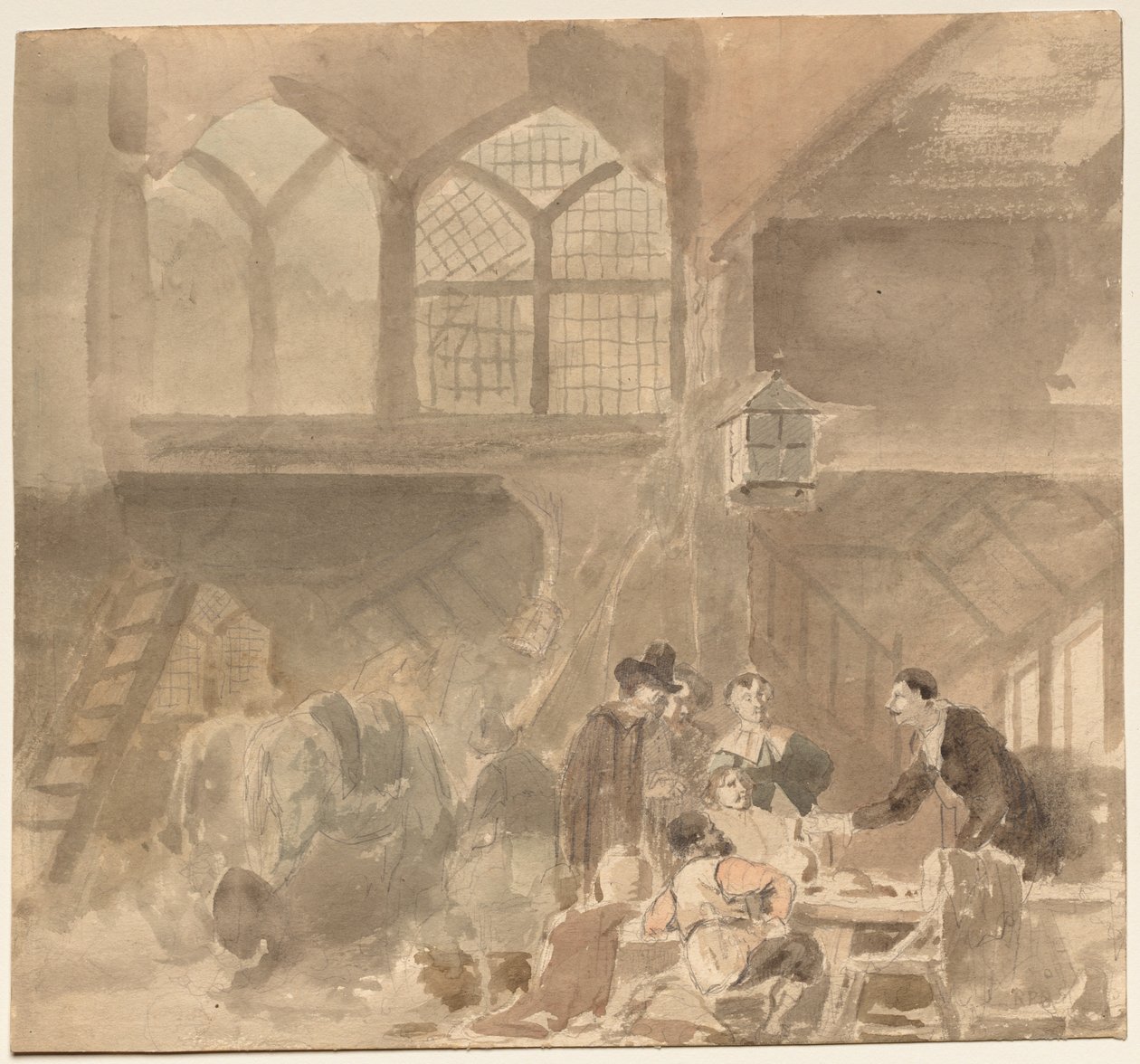 एक इनर का इंटीरियर, 1800s। द्वारा अज्ञात