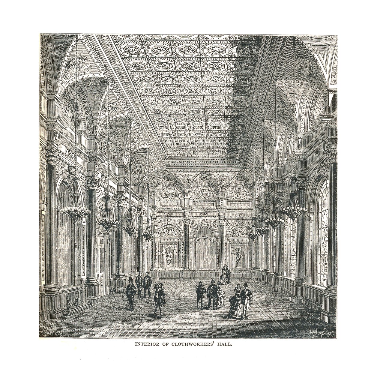 क्लोथवर्क हॉल का इंटीरियर, 1878 द्वारा अज्ञात