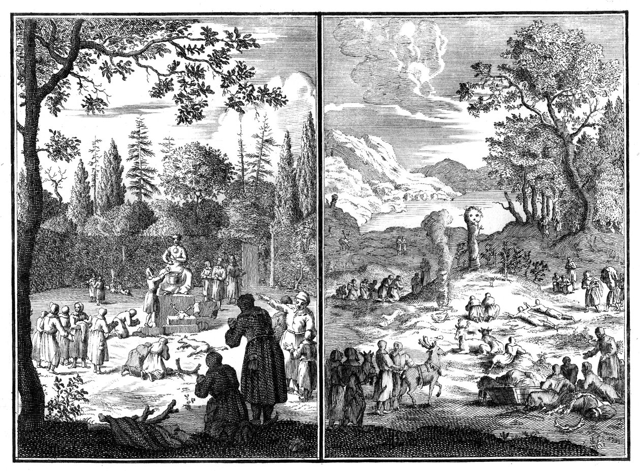 जुमला, विर्कु-अकहा। लैपलैंड के एक देवता, 1727-1738 द्वारा अज्ञात