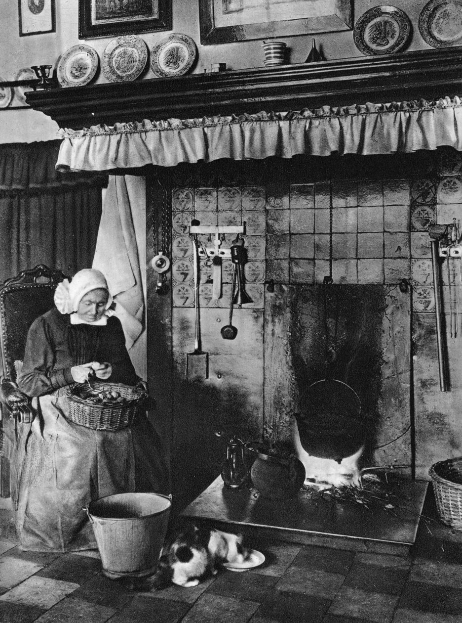 एक, ट्वेंटे, नीदरलैंड, सी 1934 में रसोई और रहने का कमरा द्वारा अज्ञात