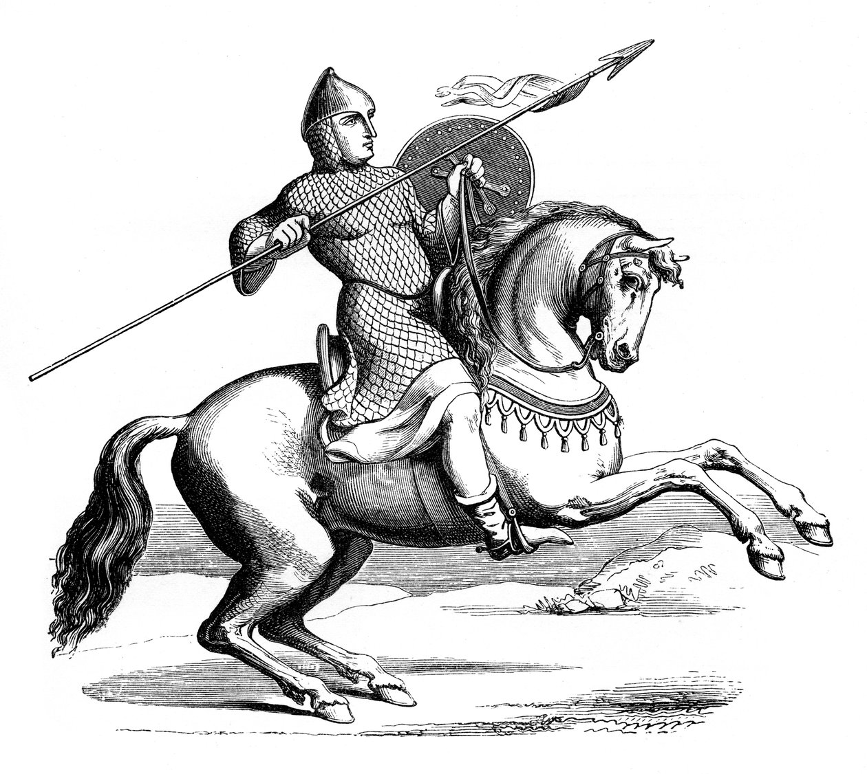 नाइट अपने हाउबेर में, 1870, द्वारा अज्ञात
