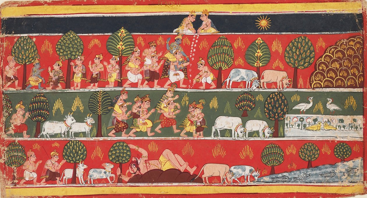 कृष्ण और गोपियाँ, c1720 द्वारा अज्ञात