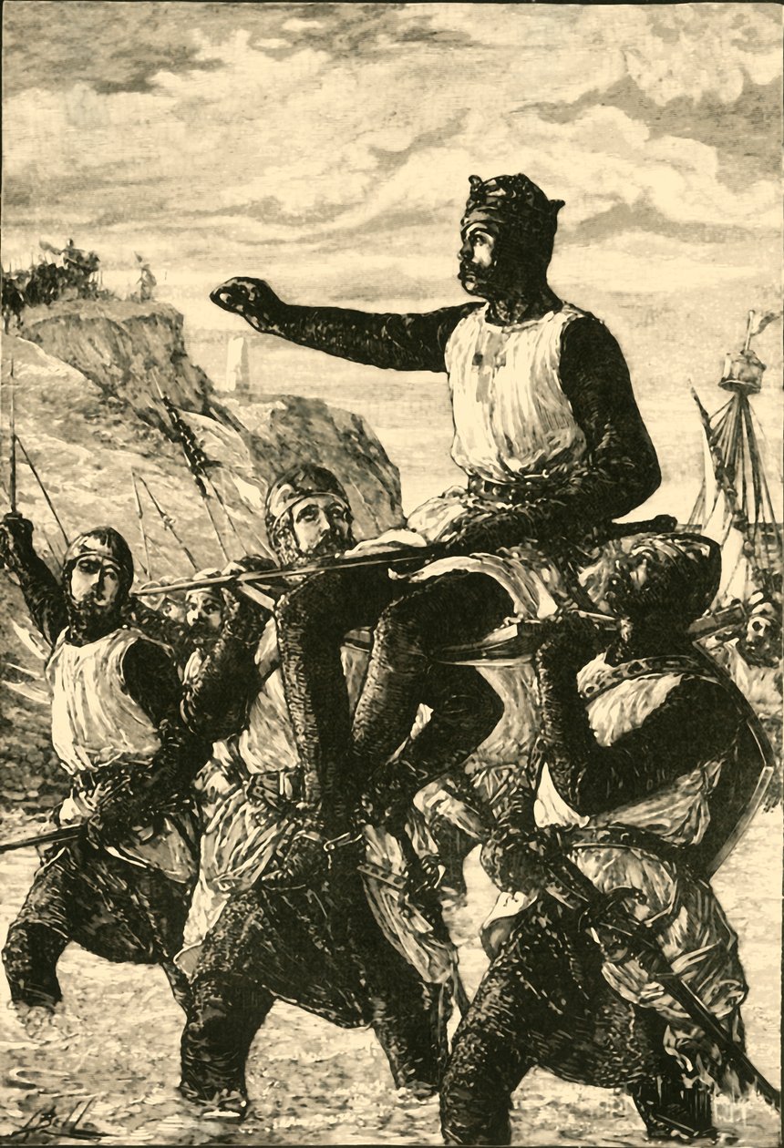 सिसिली में रोजर गुइस्कार्ड की लैंडिंग, 1057, 1890। द्वारा अज्ञात