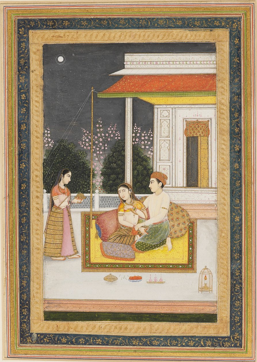 रात में छत पर प्रेम दृश्य, c1790 द्वारा अज्ञात