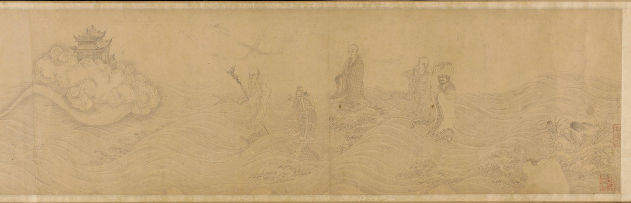 लुओहान्स समुद्र पार करते हुए, मिंग राजवंश, 15वीं-16वीं शताब्दी। द्वारा अज्ञात