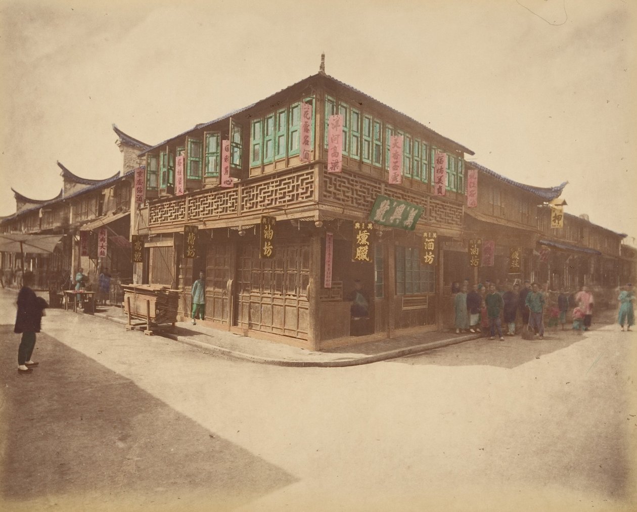टी हाउस, 1870। द्वारा अज्ञात