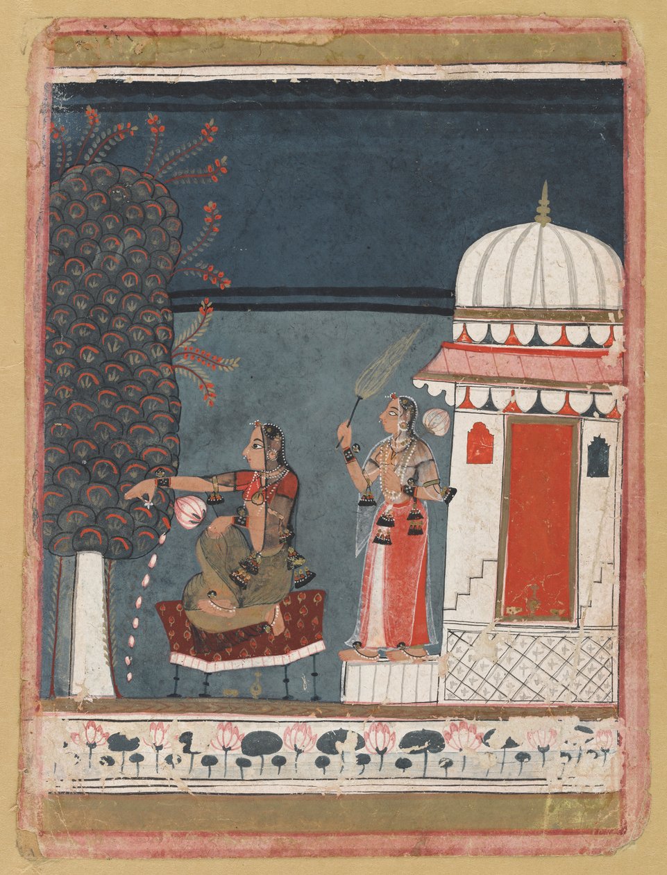 रागमाला श्रृंखला से मालाश्री रागिनी, 1640। द्वारा अज्ञात
