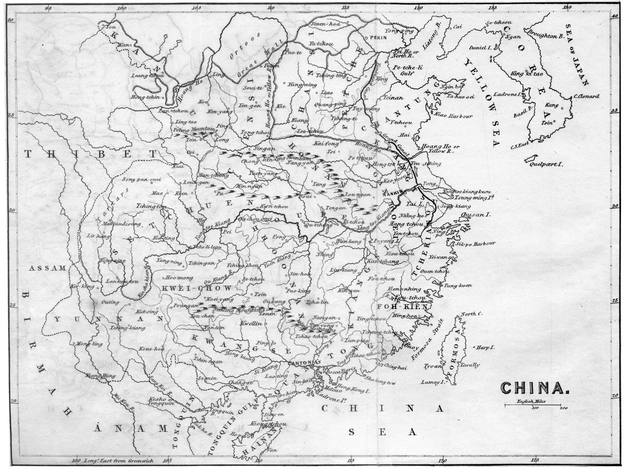 चीन का नक्शा, 1847 द्वारा अज्ञात