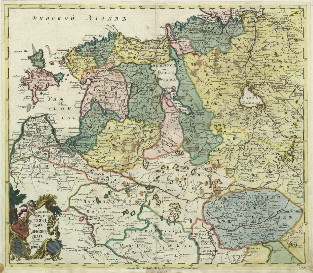 एस्टोनिया और लिवोनिया का नक्शा, 1745 द्वारा अज्ञात