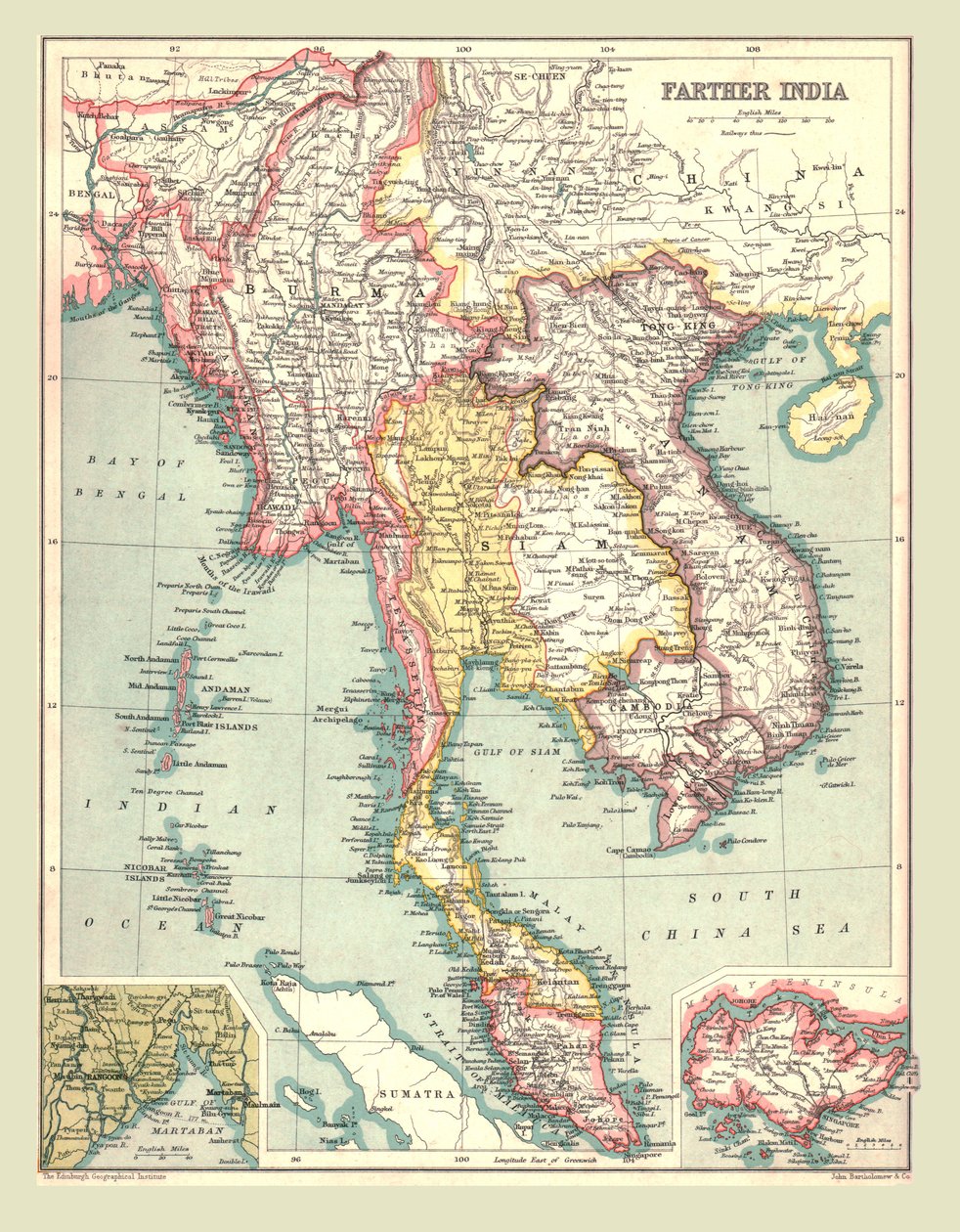 फारटर इंडिया का नक्शा, 1902। द्वारा अज्ञात