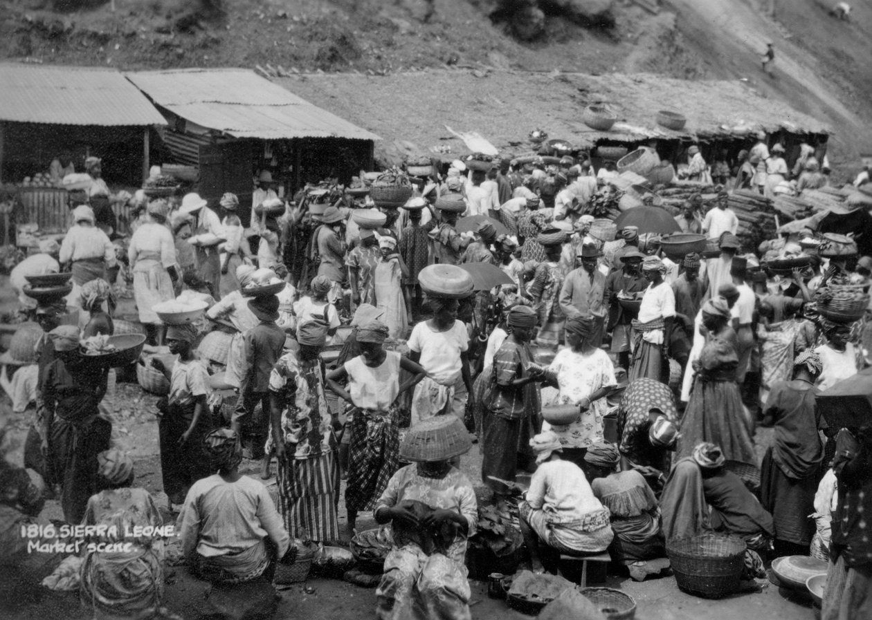 बाजार का दृश्य, सिएरा लियोन, 20 वीं सदी द्वारा अज्ञात