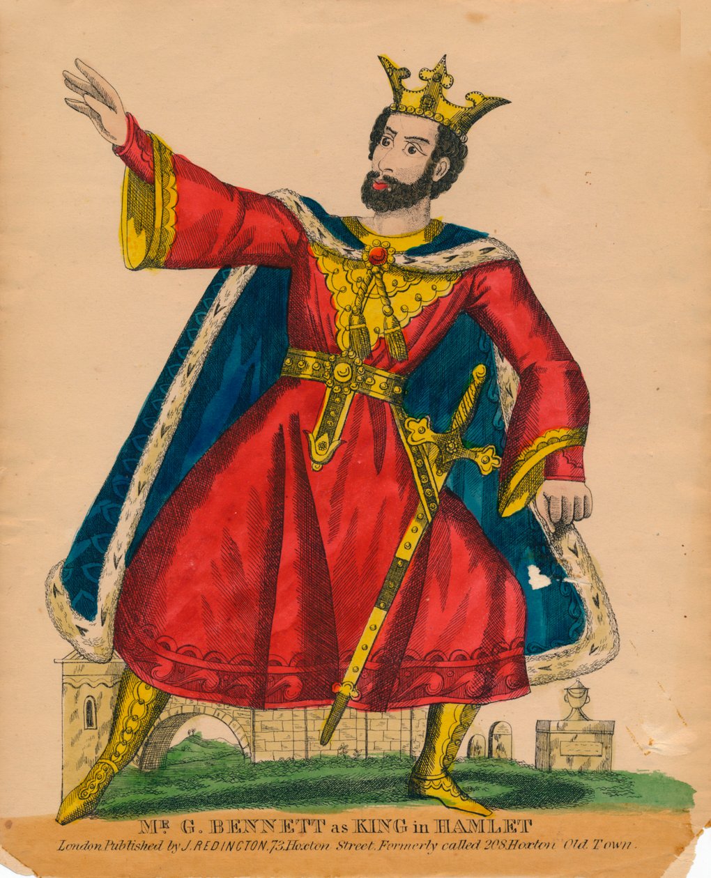 हेमलेट में राजा के रूप में श्री जी बेनेट, c1849। द्वारा अज्ञात