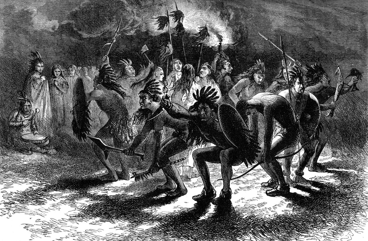 मूल अमेरिकी खोपड़ी नृत्य, c17 वीं सदी c1880 द्वारा अज्ञात