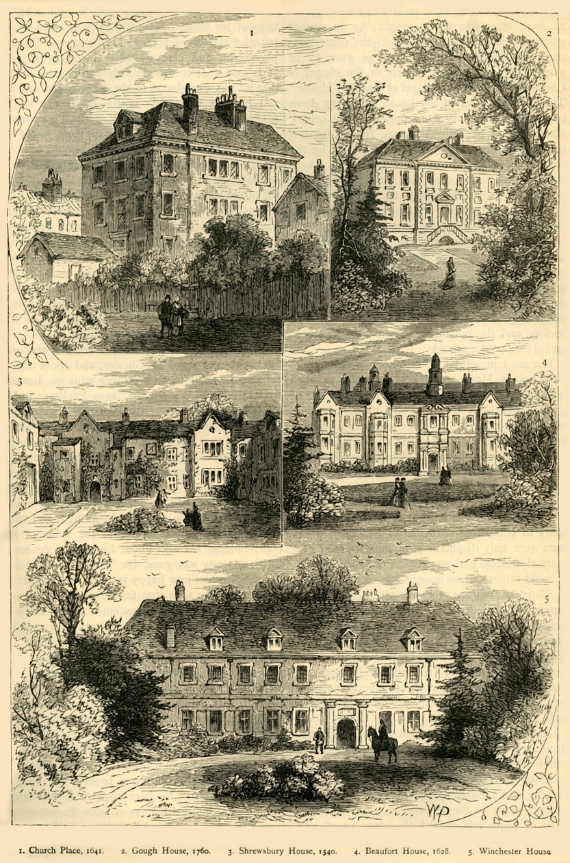 चेल्सी में पुरानी हवेली, c1876। द्वारा अज्ञात
