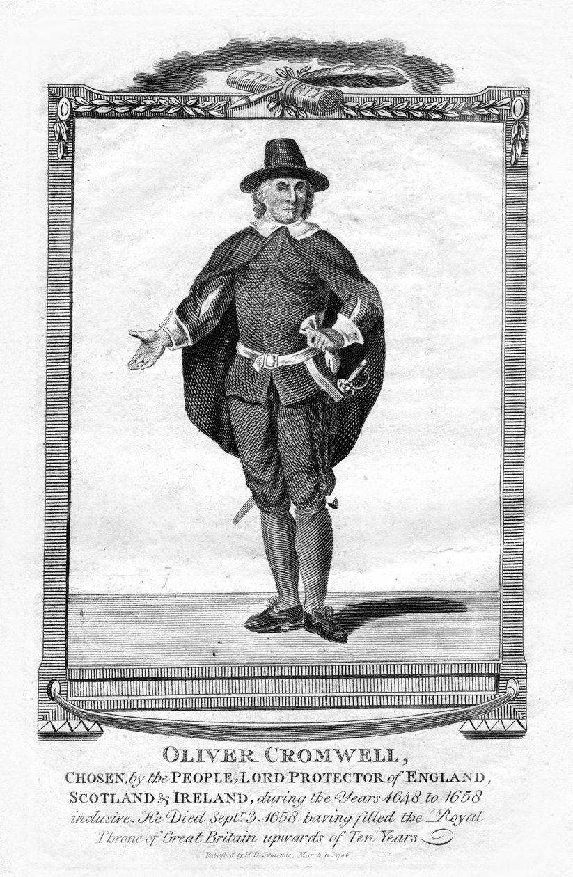 ओलिवर क्रॉमवेल, अंग्रेजी सैन्य नेता और राजनीतिज्ञ, 1706 द्वारा अज्ञात