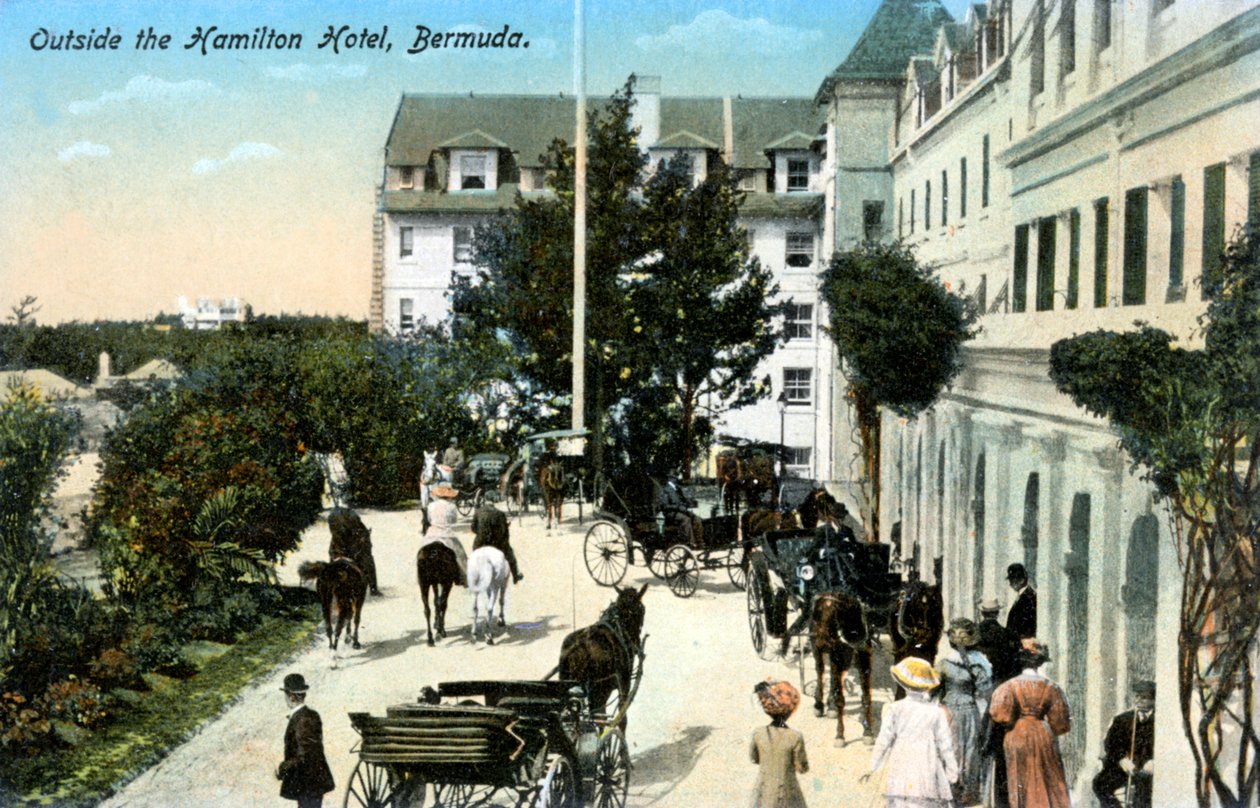 हैमिल्टन होटल के बाहर, बरमूडा, c1900s द्वारा अज्ञात
