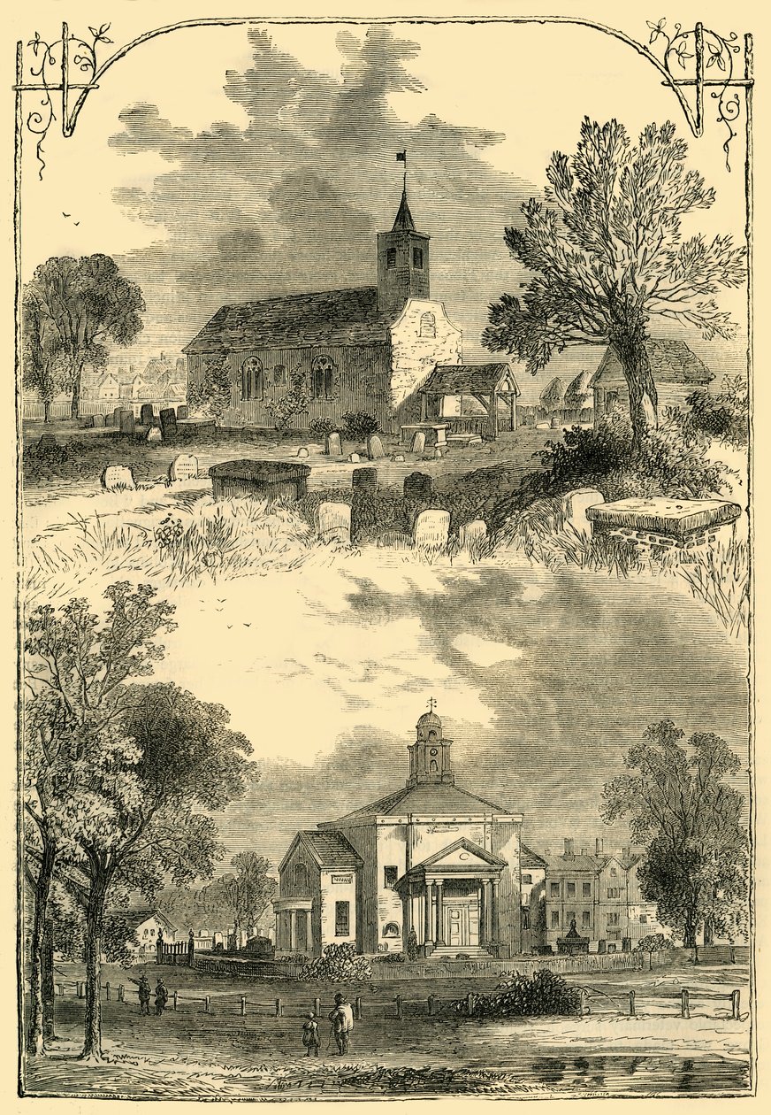पैडिंगटन चर्च: 1750 और 1805, सी 1876। द्वारा अज्ञात