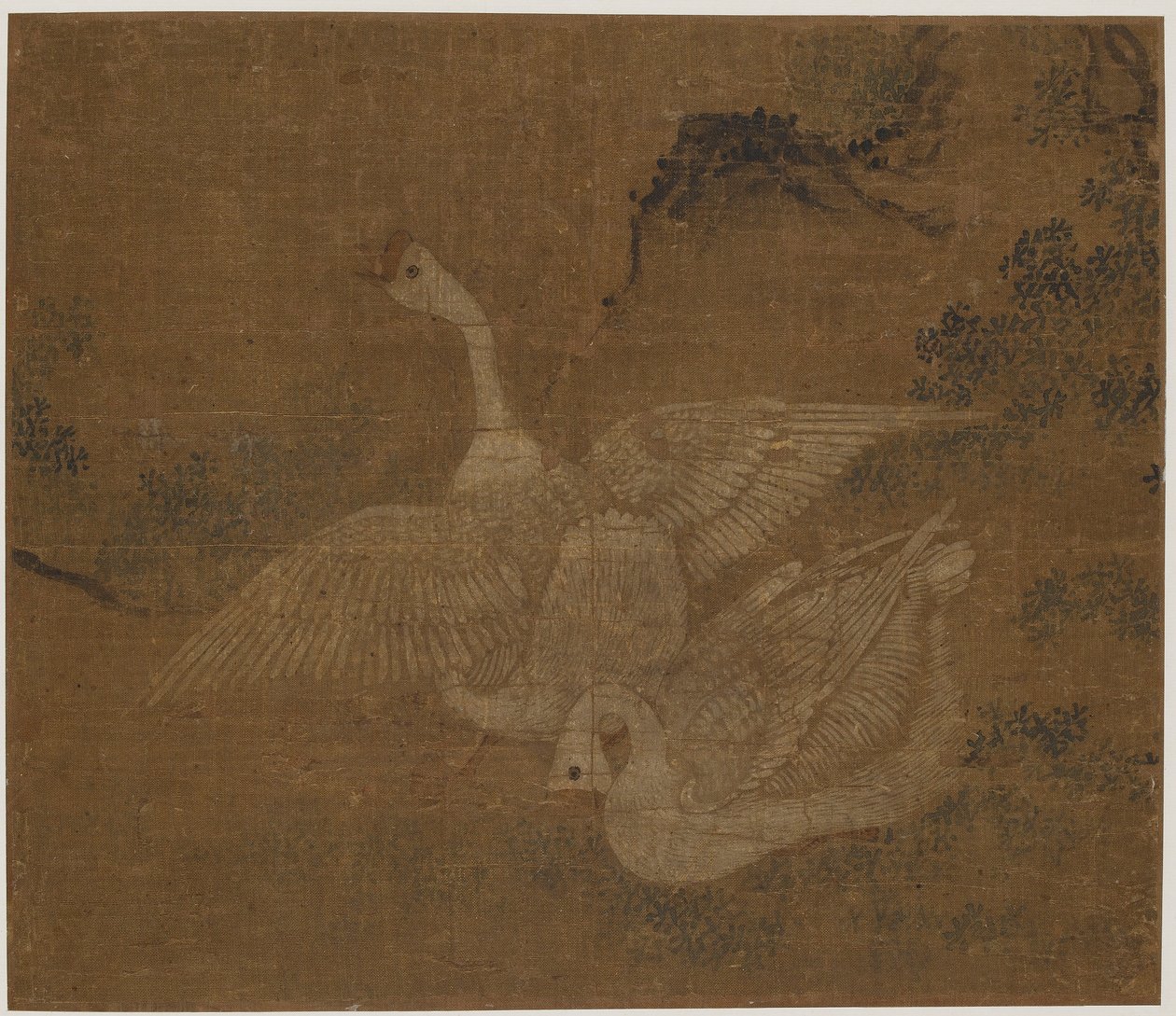 घरेलू हंसों का जोड़ा, संभवतः मिंग राजवंश, 1368-1644। द्वारा अज्ञात