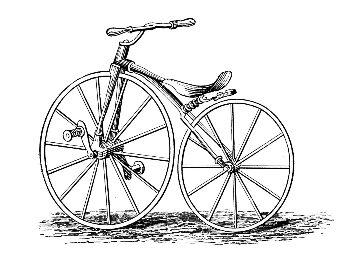 पिकरिंग क्रैंक-पेडल-चालित साइकिल, एक अमेरिकी डिजाइन, c1860s c1880 द्वारा अज्ञात