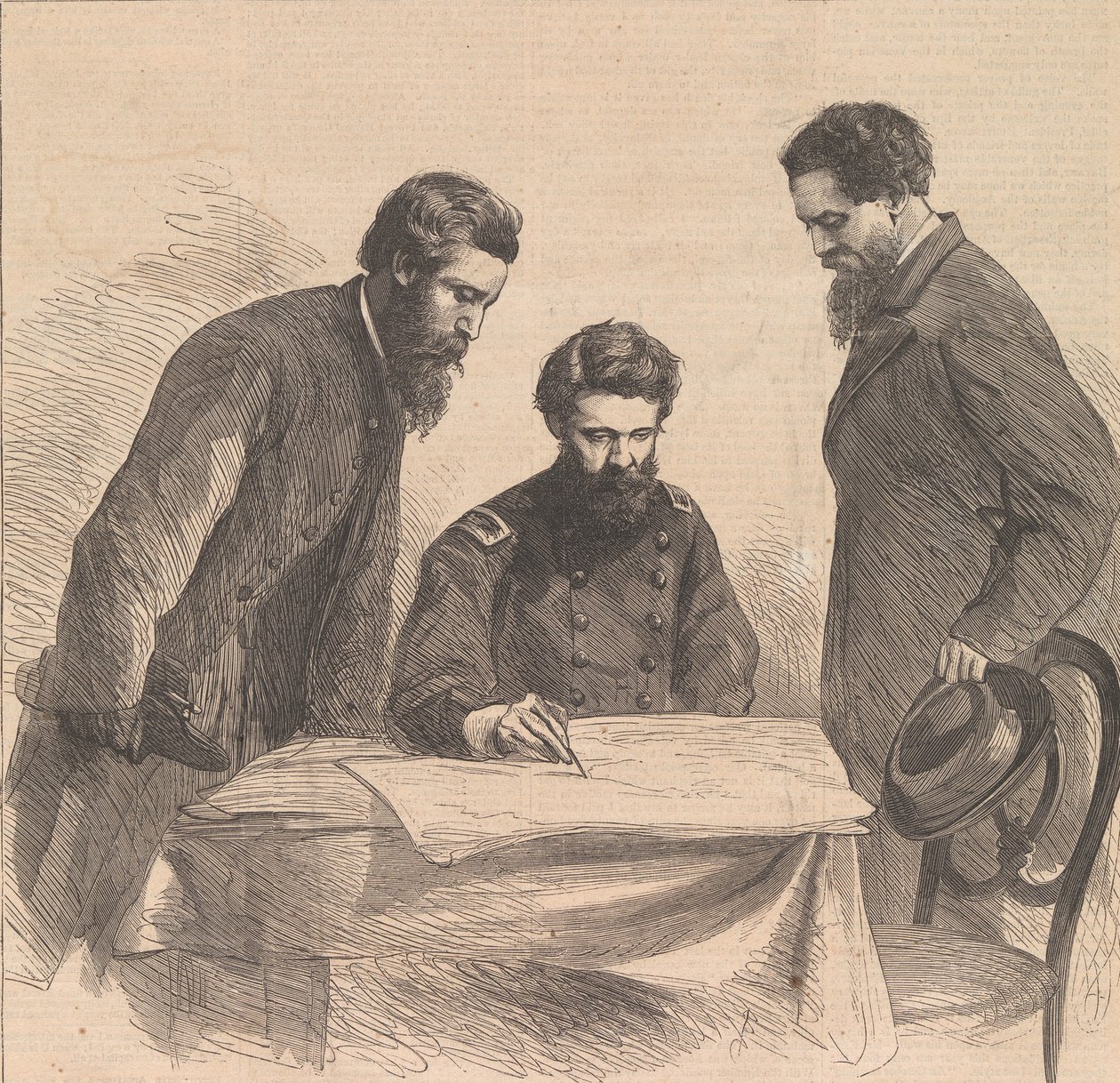 बूथ और हेरोल्ड पर कब्ज़ा करने की योजना बनाना, 1865। द्वारा अज्ञात