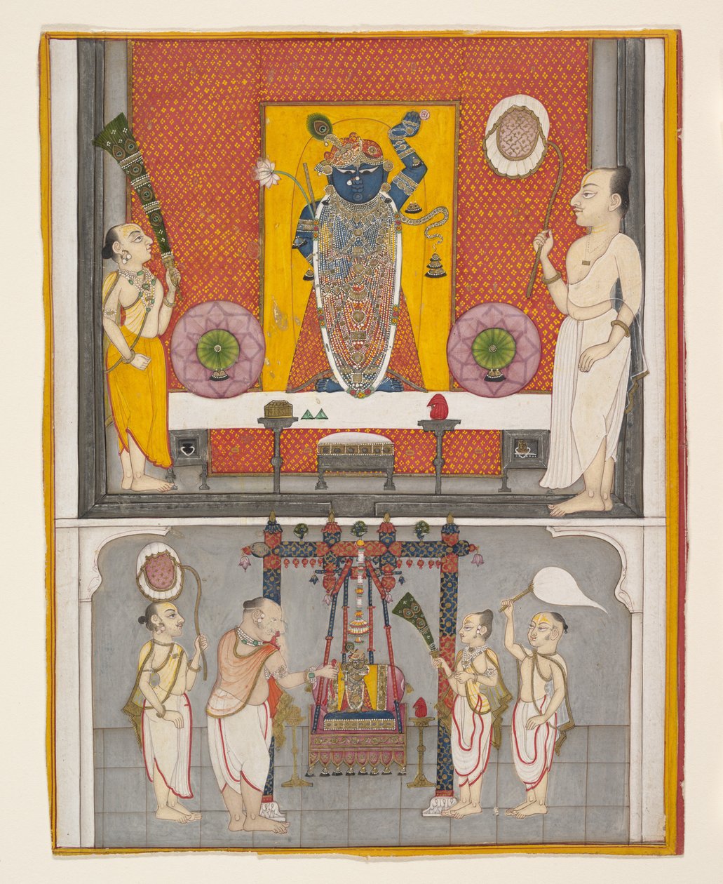 श्री नाथ जी से पहले पुजारी 1820। द्वारा अज्ञात