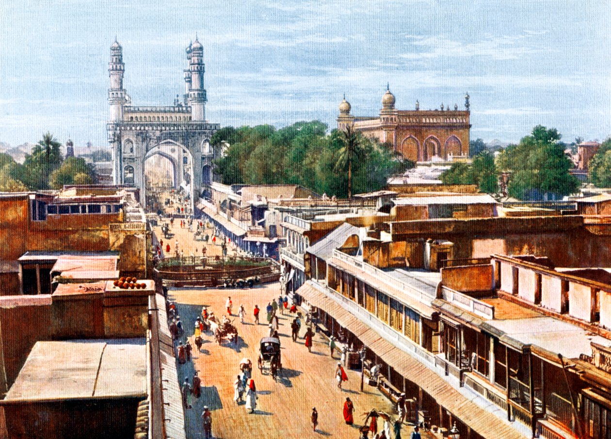प्रिंसिपल एंट्रेंस स्ट्रीट, हैदराबाद, भारत, 20 वीं सदी की शुरुआत में द्वारा अज्ञात