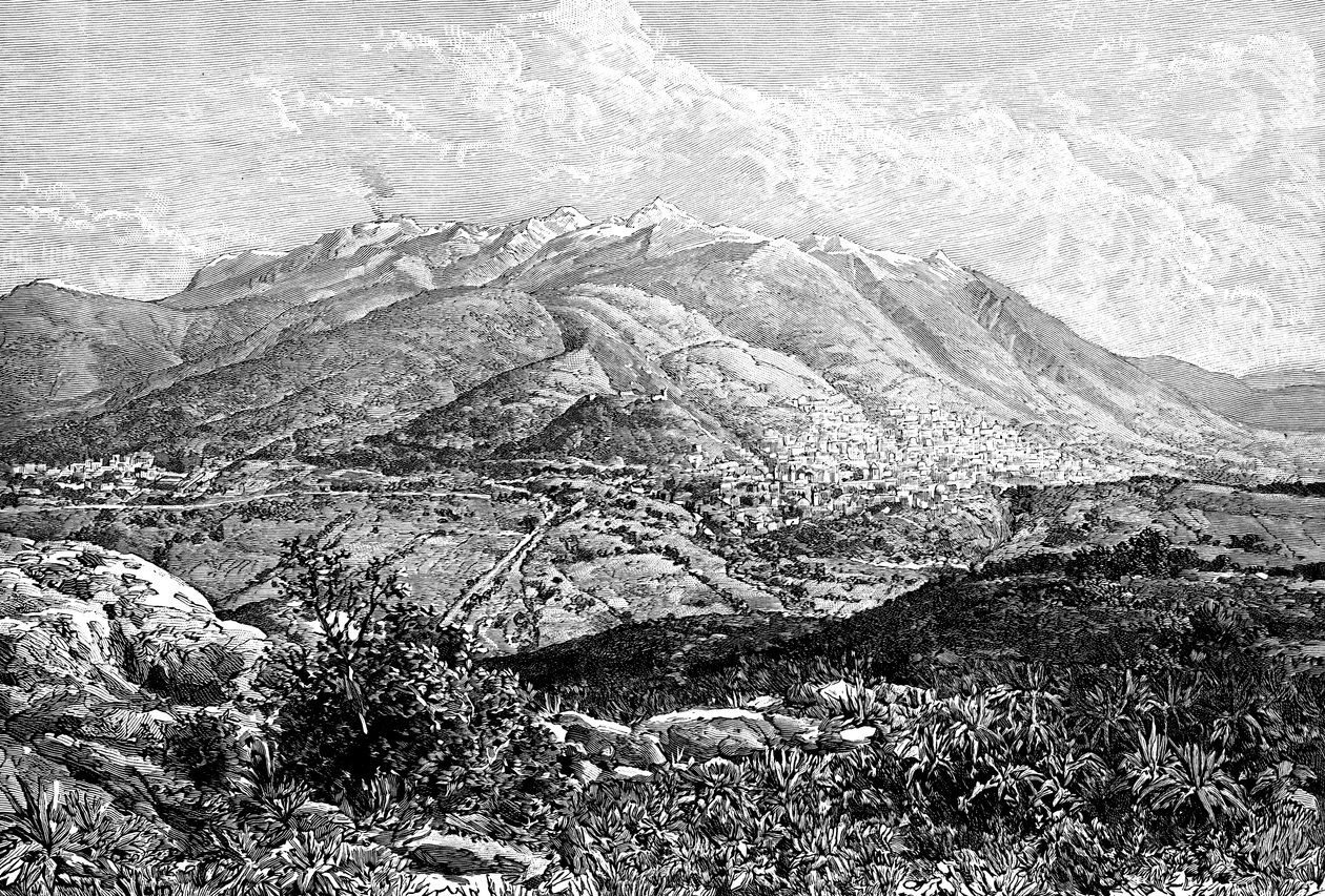 क्विटो और माउंट पिचिंचा, इक्वाडोर, 1895 द्वारा अज्ञात