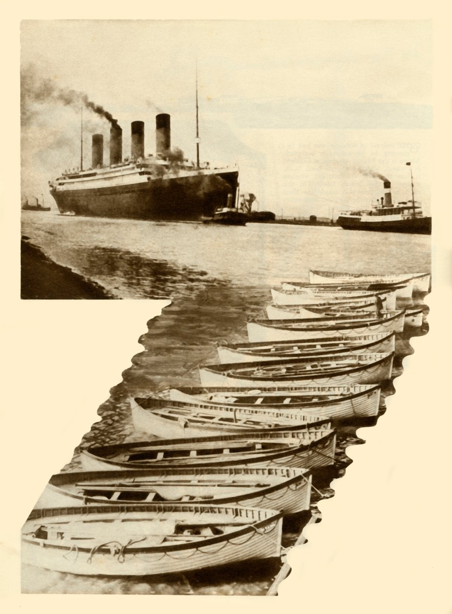 आरएमएस टाइटैनिक और लाइफबोट, 1912, 1935। द्वारा अज्ञात