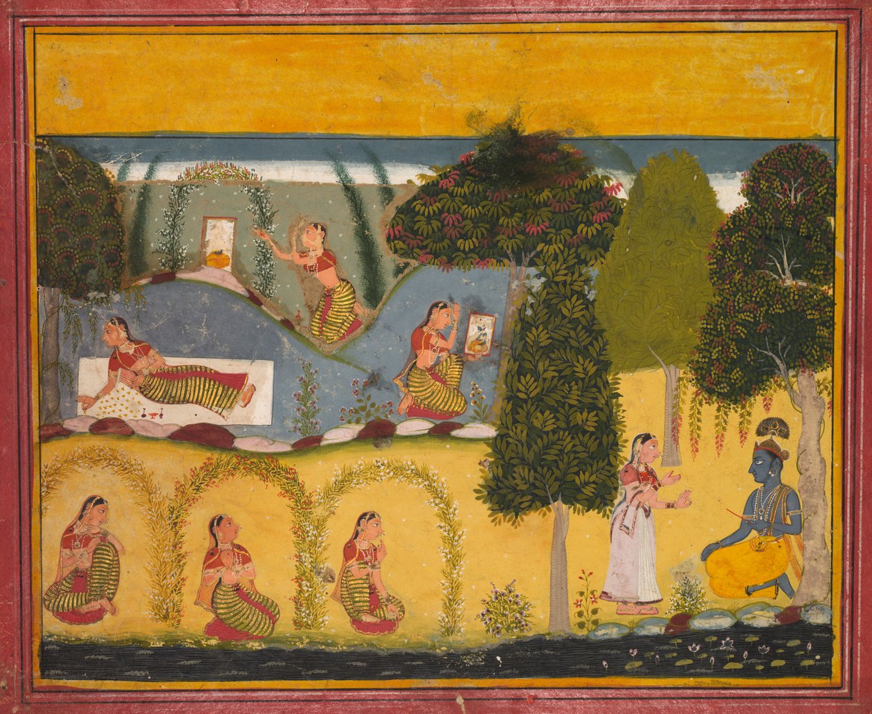 कृष्ण के साथ राधा प्रतीक्षारत द्वारा अज्ञात अज्ञात