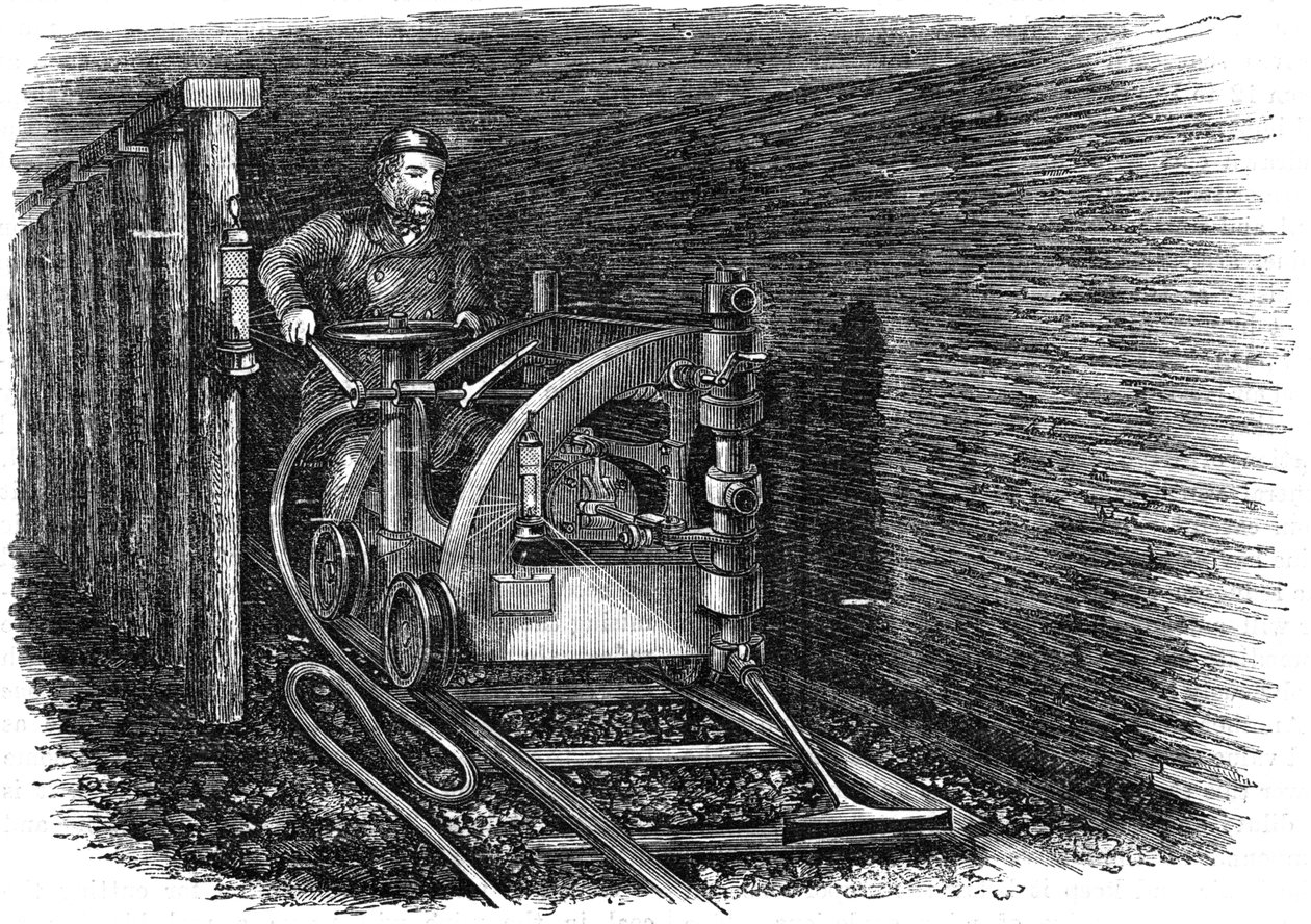 रेल घुड़सवार कोयला काटने की मशीन, 1864 द्वारा अज्ञात