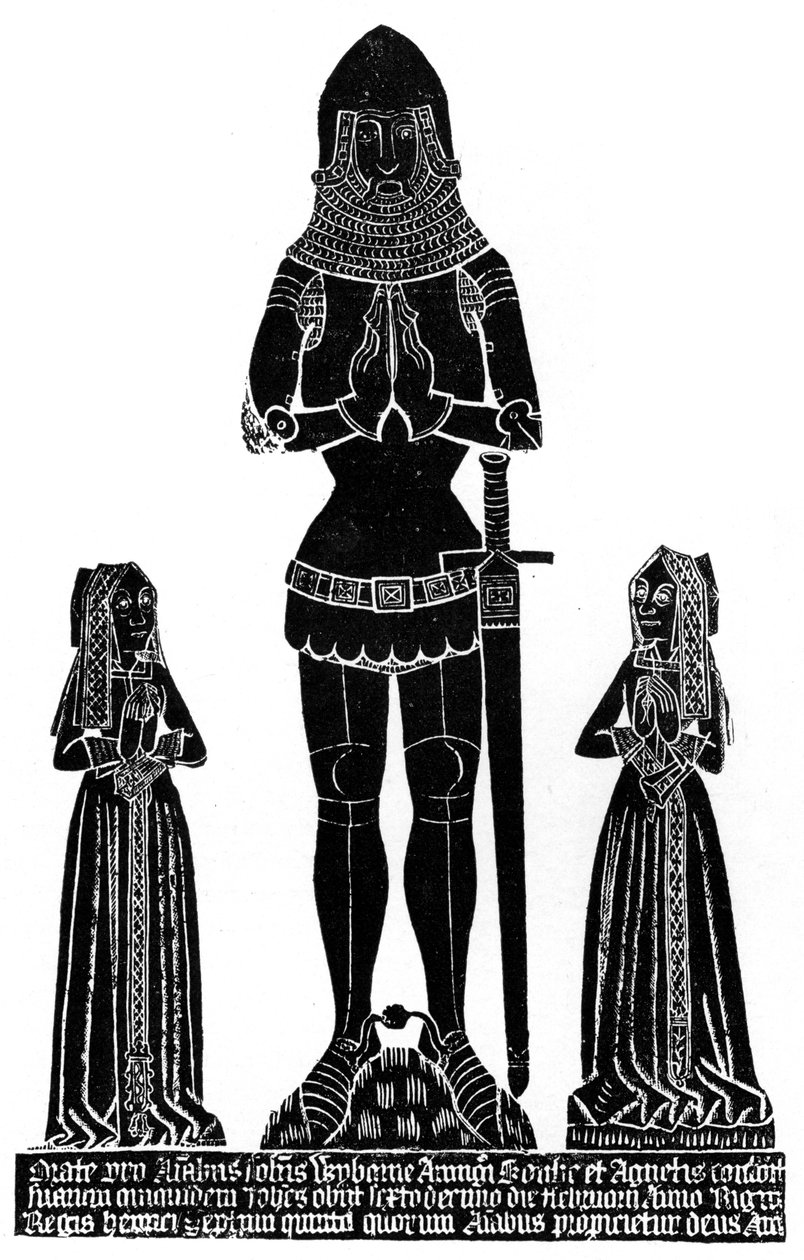 मध्ययुगीन उत्कीर्ण पीतल की रगड़, c1490 1901 द्वारा अज्ञात