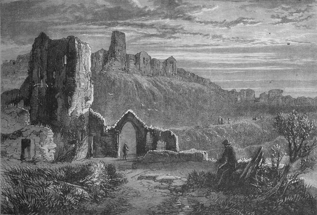 हेस्टिंग्स कैसल के खंडहर, c1880 द्वारा अज्ञात