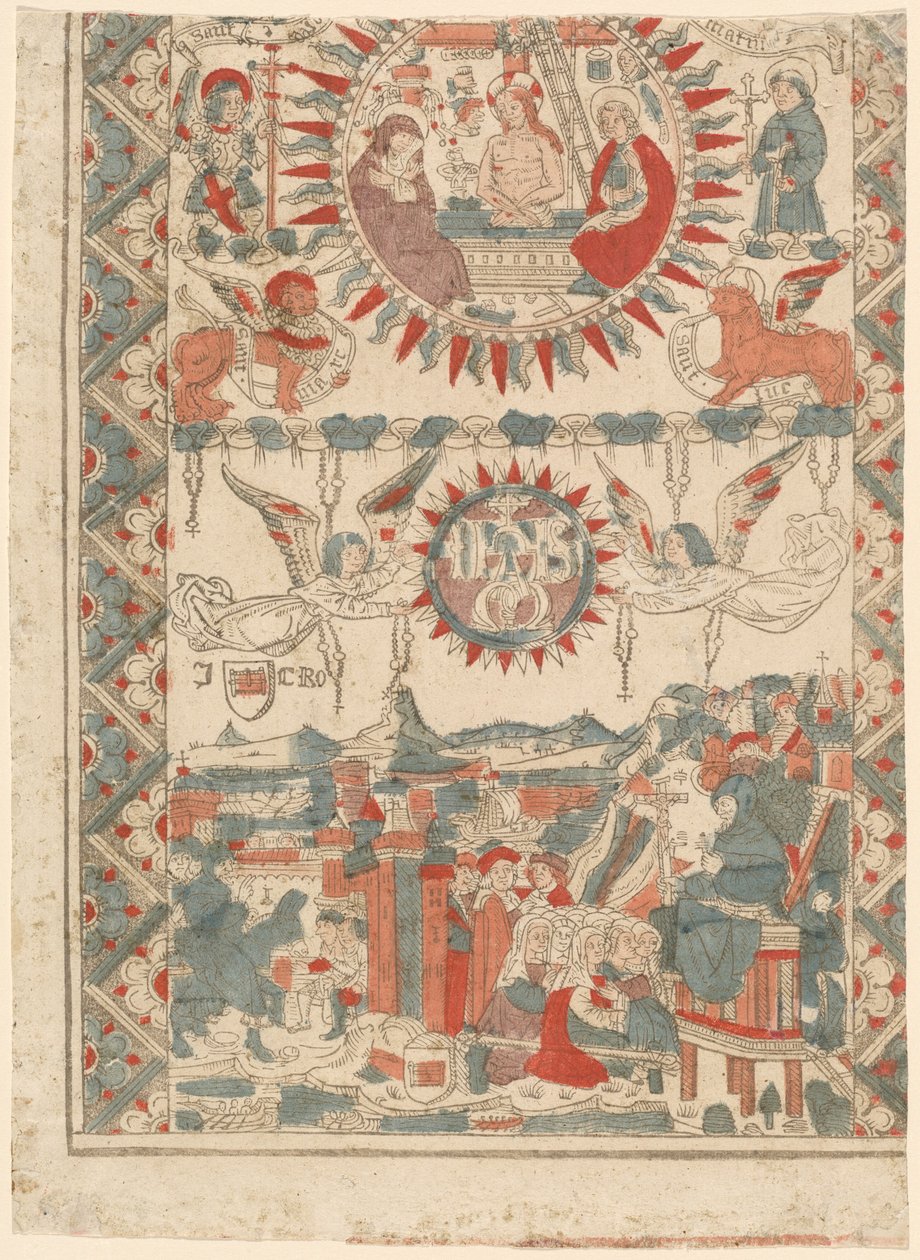 सेंट बोनावेंचर का ल्योन में आगमन और उपदेश, 1480-1490। द्वारा अज्ञात