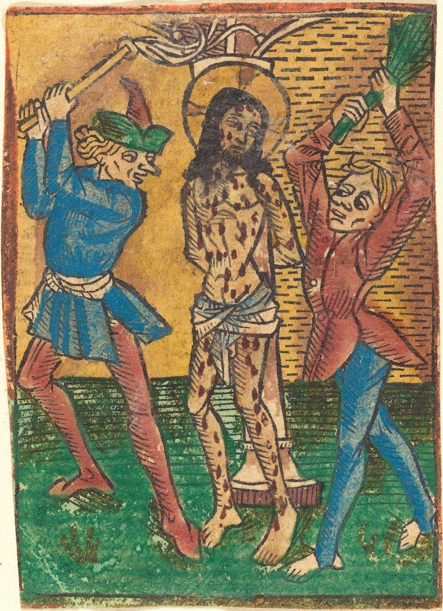 मसीह को कोड़े मारना, सी. 1490. द्वारा अज्ञात