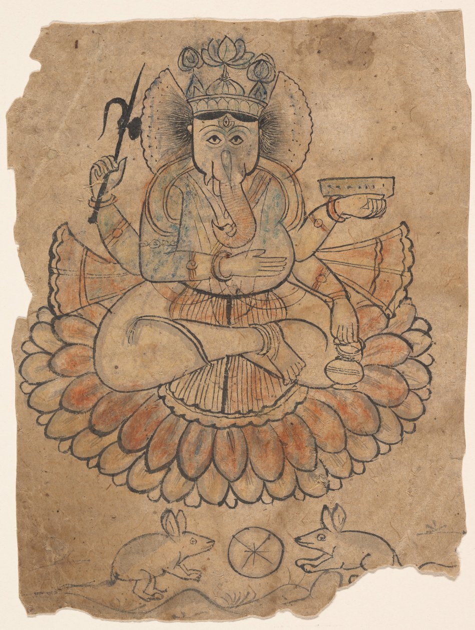 बैठे चार-सशस्त्र गणेश, सीए। 1775. द्वारा अज्ञात