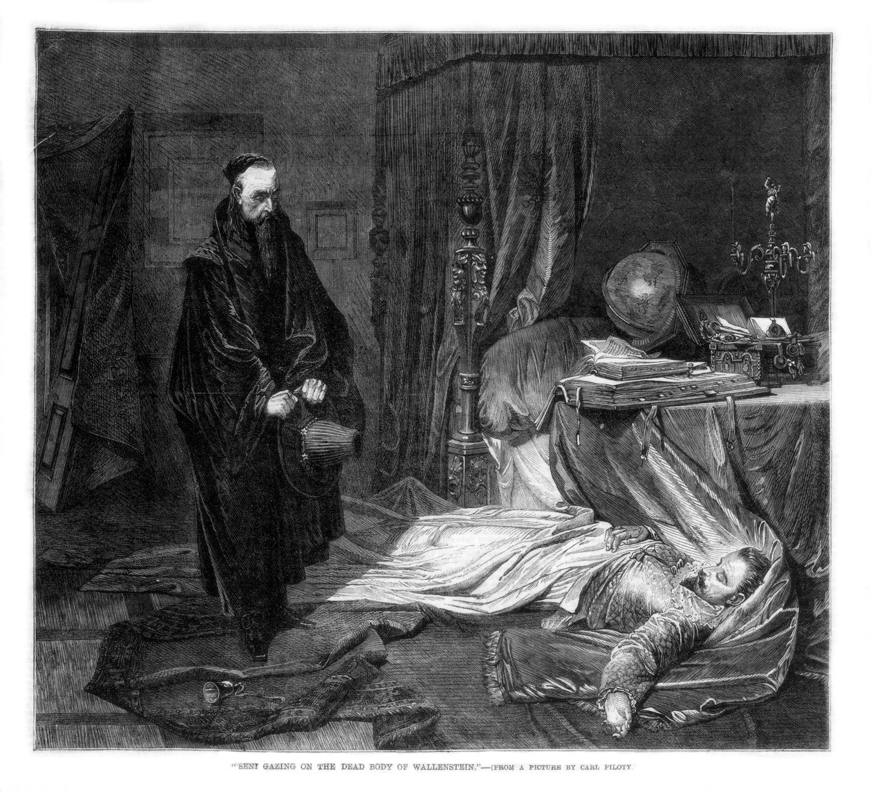 सेनी गेज़िंग ऑफ द बॉडी ऑफ वालेंस्टीन, 1864 द्वारा अज्ञात