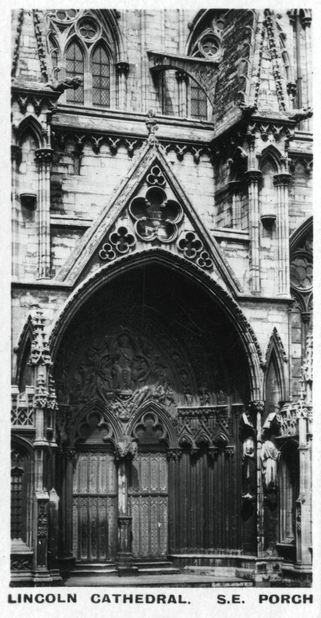 दक्षिण पूर्व पोर्च, लिंकन कैथेड्रल, c1920s द्वारा अज्ञात