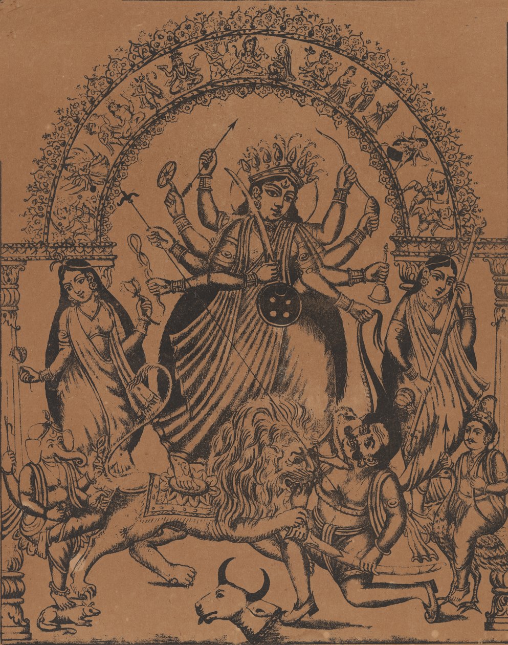 श्री श्री दुर्गा, सीए. 1875-80. द्वारा अज्ञात