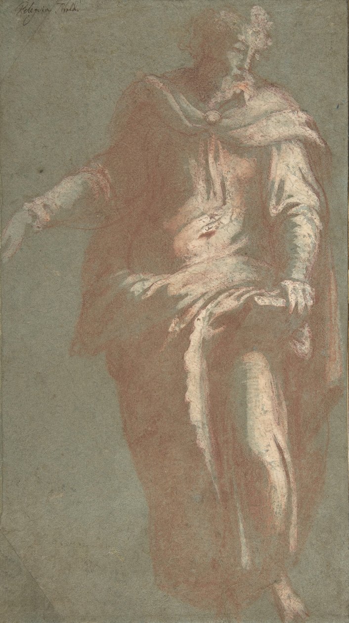 एक किताब पकड़े खड़ा दाढ़ी वाला आदमी, 1530-60। द्वारा अज्ञात