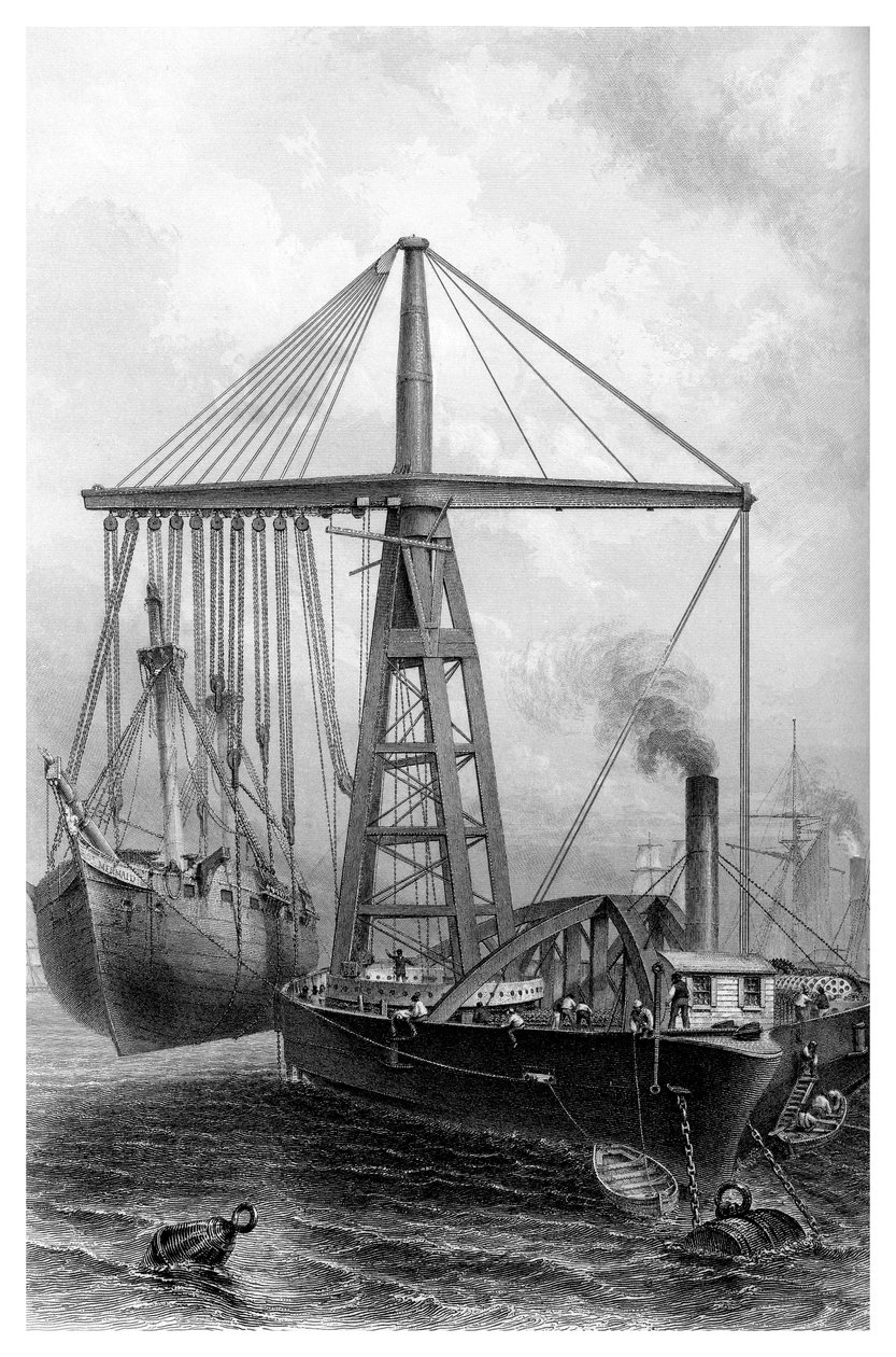 स्टीम डेरिक, 1866 द्वारा अज्ञात