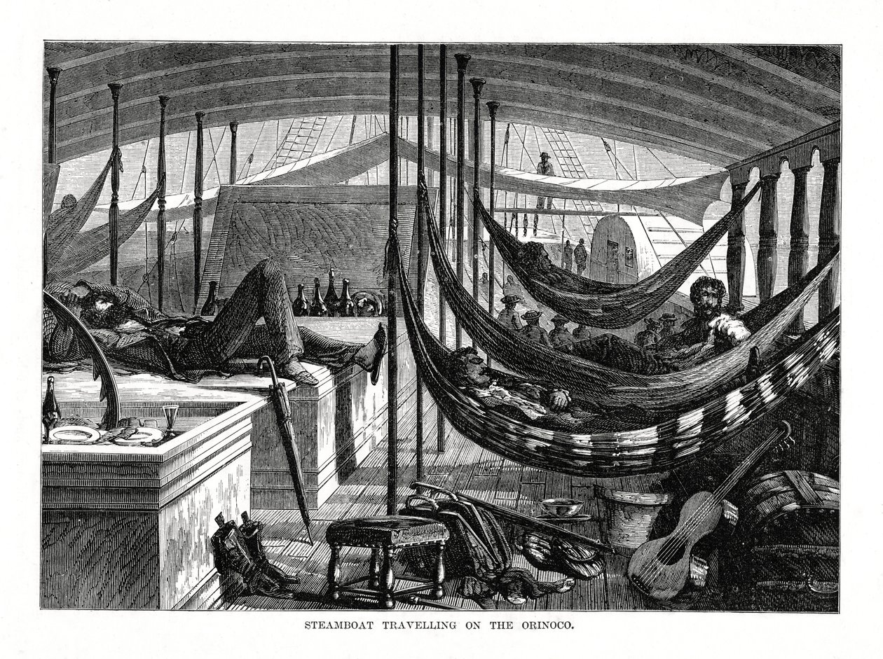 स्टीमर, ओरिनोको, दक्षिण अमेरिका, 1877 पर यात्रा करते हुए द्वारा अज्ञात