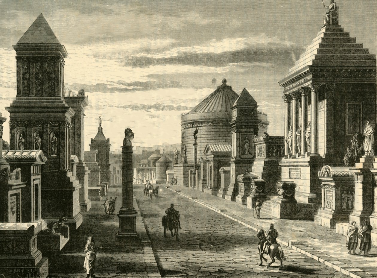 रोम में अप्पियन वे बहाल, 1890। द्वारा अज्ञात