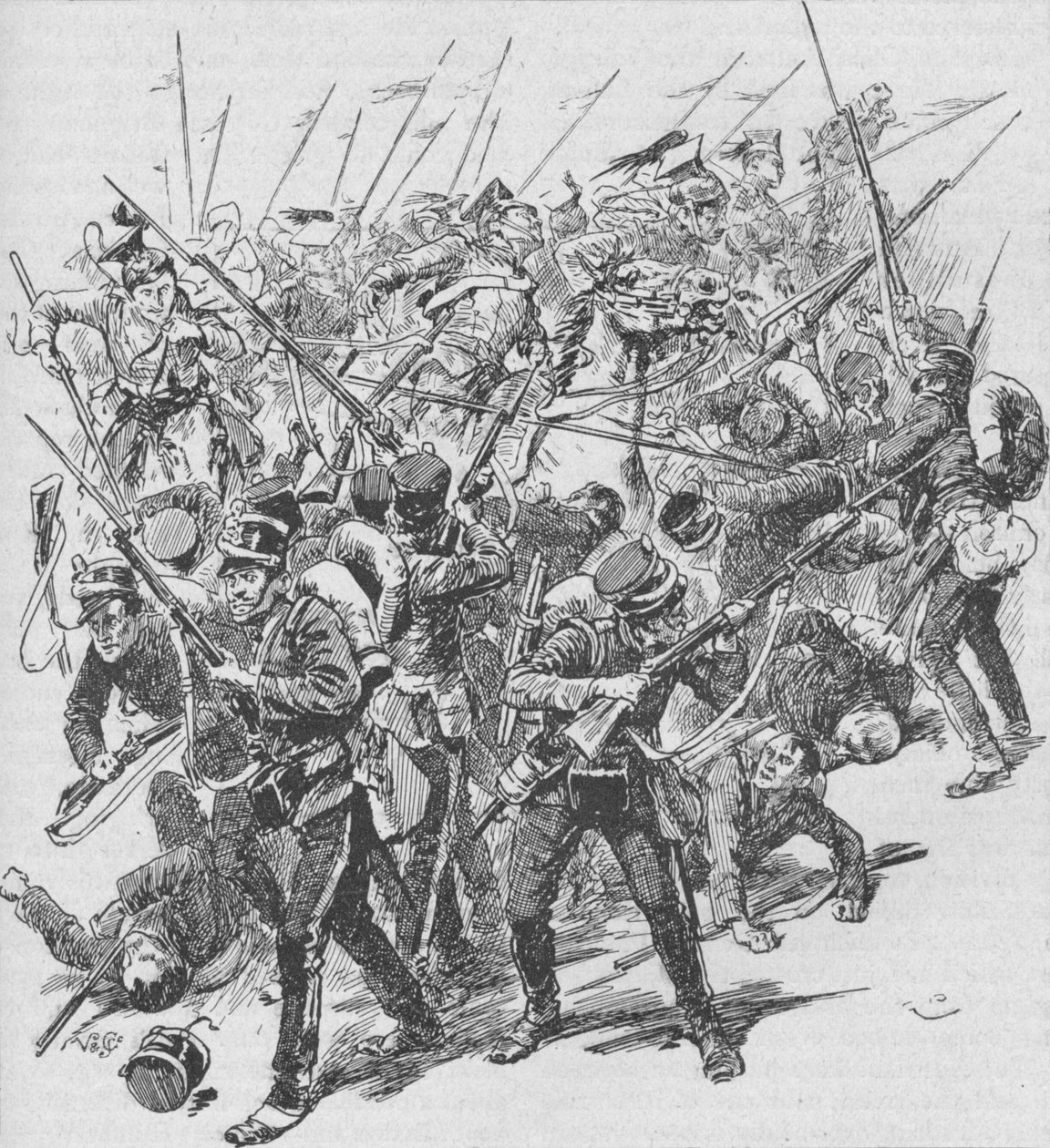द चार्ज ऑफ़ द ऑस्ट्रियन लांसर्स, 1902 द्वारा अज्ञात