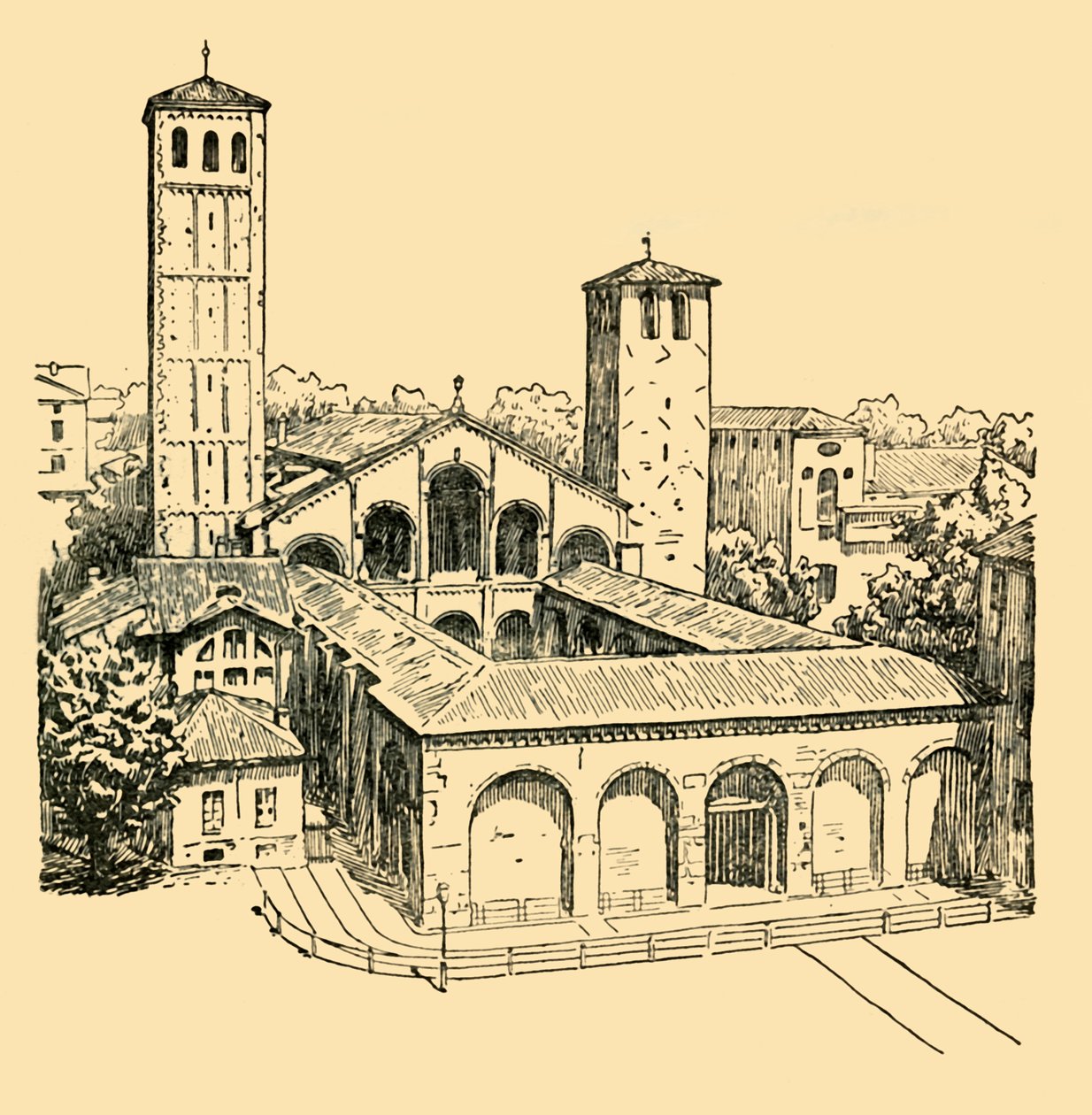 मिलान में सेंट एंब्रोज का चर्च, c1930। द्वारा अज्ञात