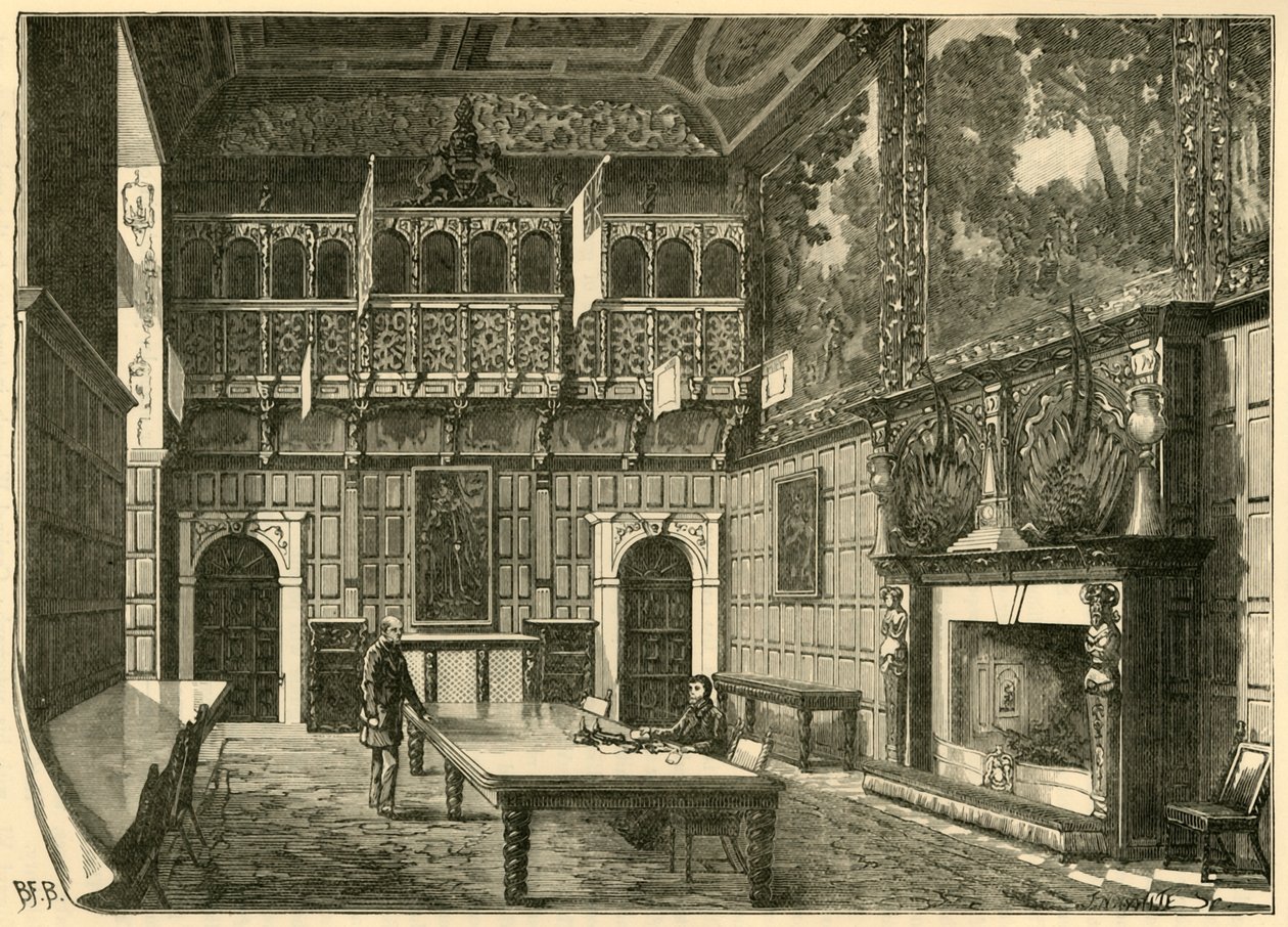 द डाइनिंग-हॉल, हैटफील्ड, 1898। द्वारा अज्ञात