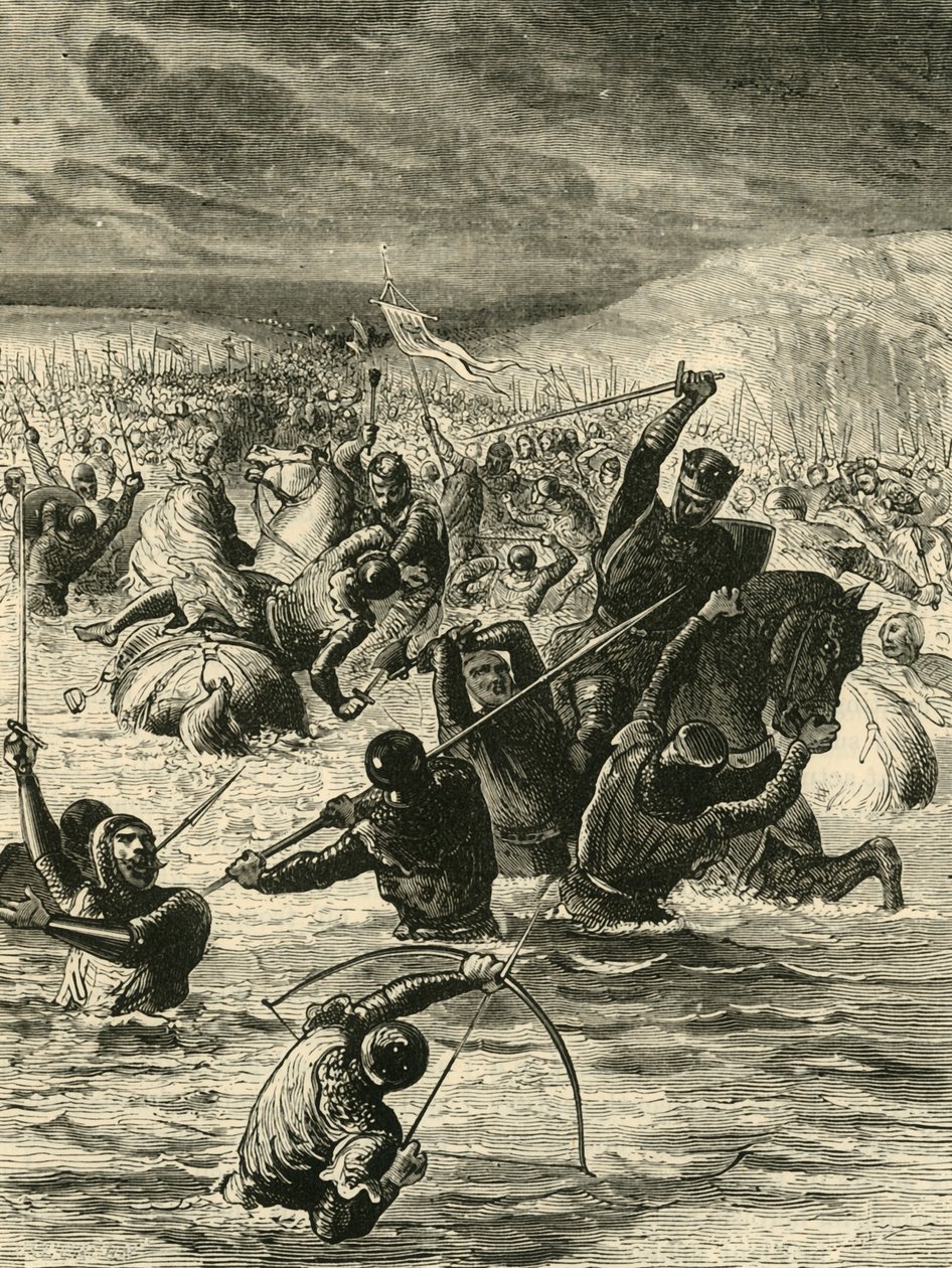 अंग्रेजी पासिंग द सोम्मे, 1346, 1890। द्वारा अज्ञात