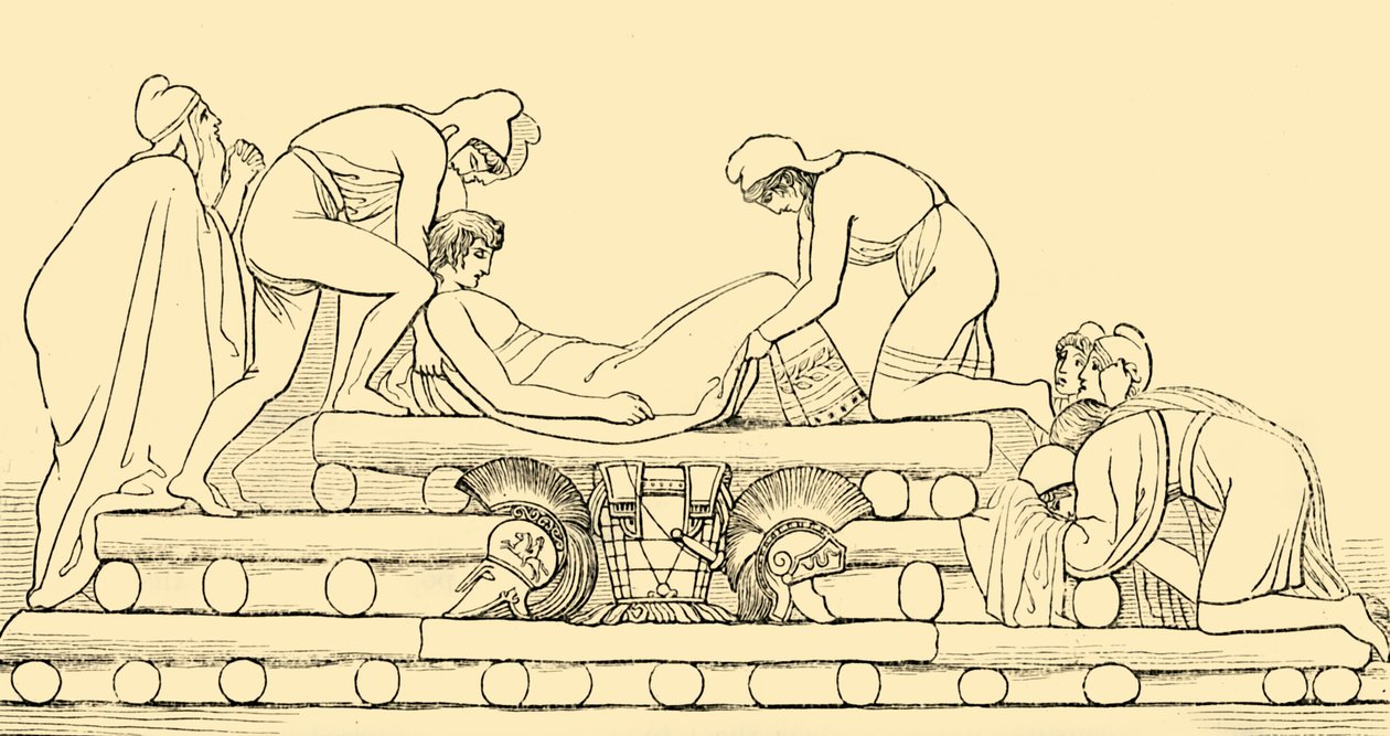 हेक्टर का अंतिम संस्कार, 1890। द्वारा अज्ञात