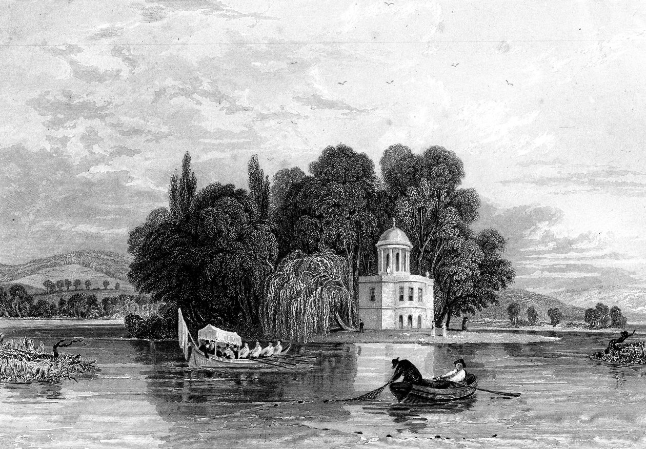 द आइलैंड, हेनले-ऑन-थेम्स, ऑक्सफ़ोर्डशायर, 1830 द्वारा अज्ञात
